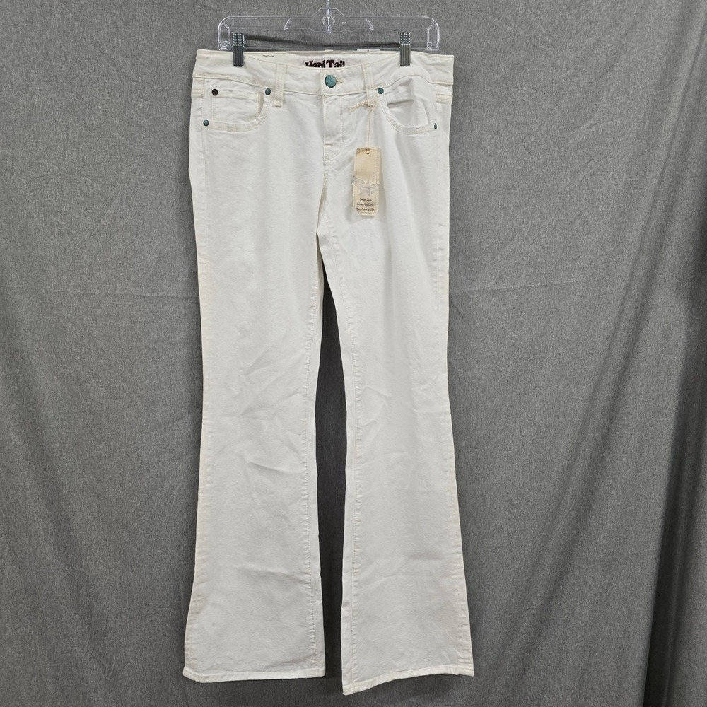 Hard Tail Forever Holly II Super Low Rise Flare Jeans White Size 31 J102 NEW